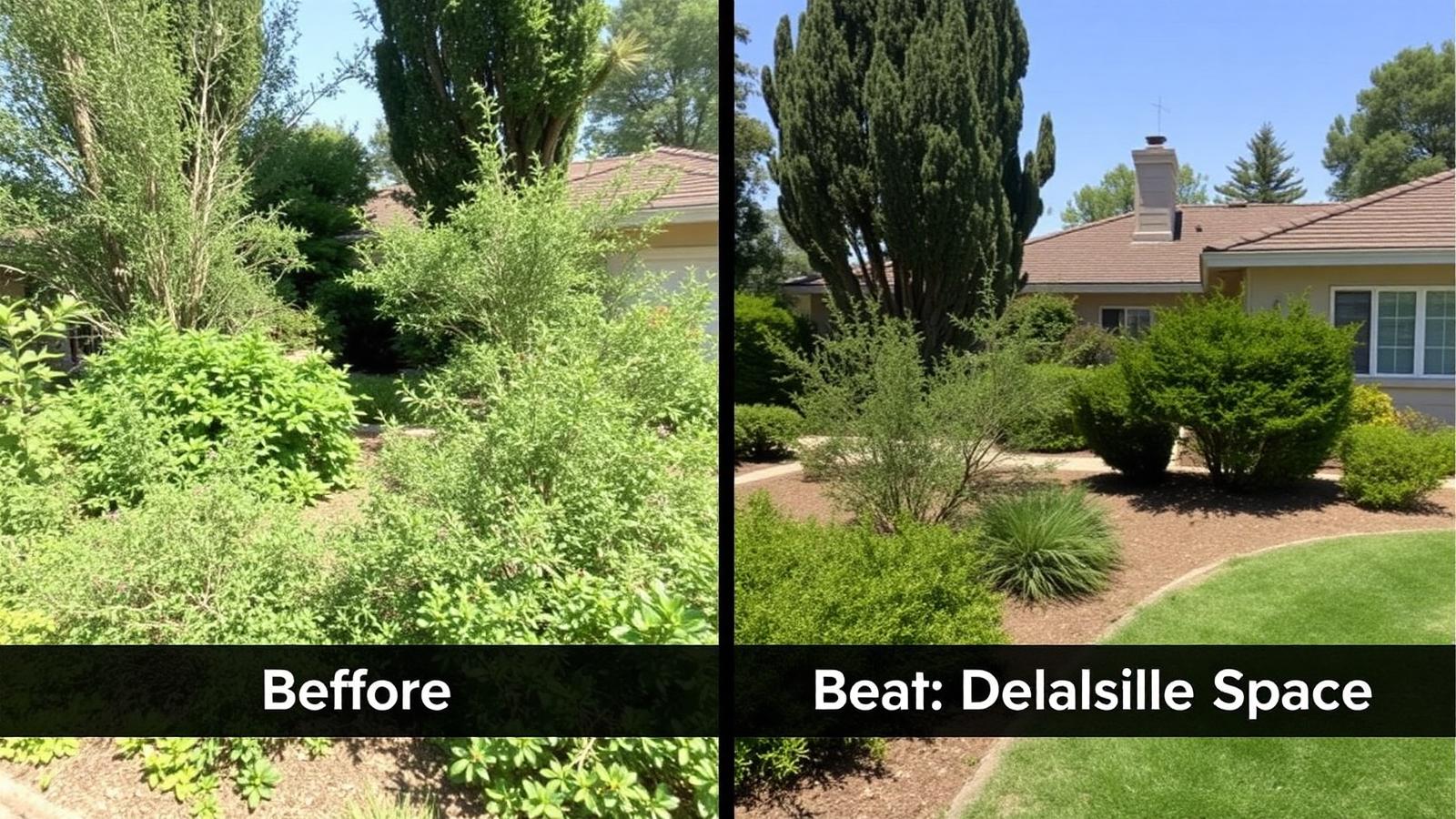 Before and after defensible space clearing